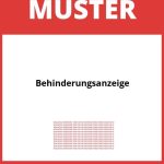 Behinderungsanzeige Muster PDF