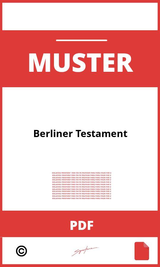 Berliner Testament Muster