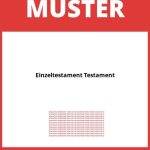 Einzeltestament Testament Muster PDF