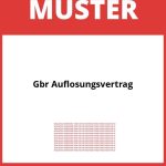 Gbr Auflösungsvertrag Muster PDF