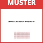 Handschriftlich Testament Muster PDF
