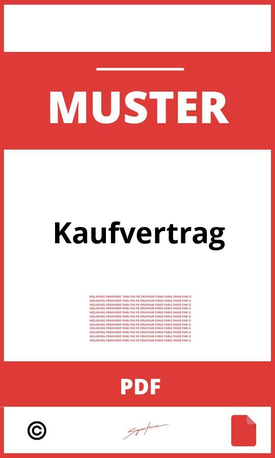 Kaufvertrag Muster