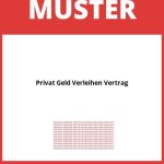 Privat Geld Verleihen Vertrag Muster PDF