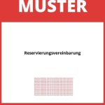 Reservierungsvereinbarung Muster PDF