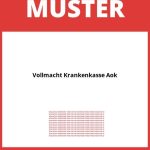 Vollmacht Krankenkasse Aok Muster PDF