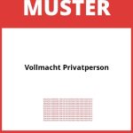 Muster Vollmacht Privatperson PDF